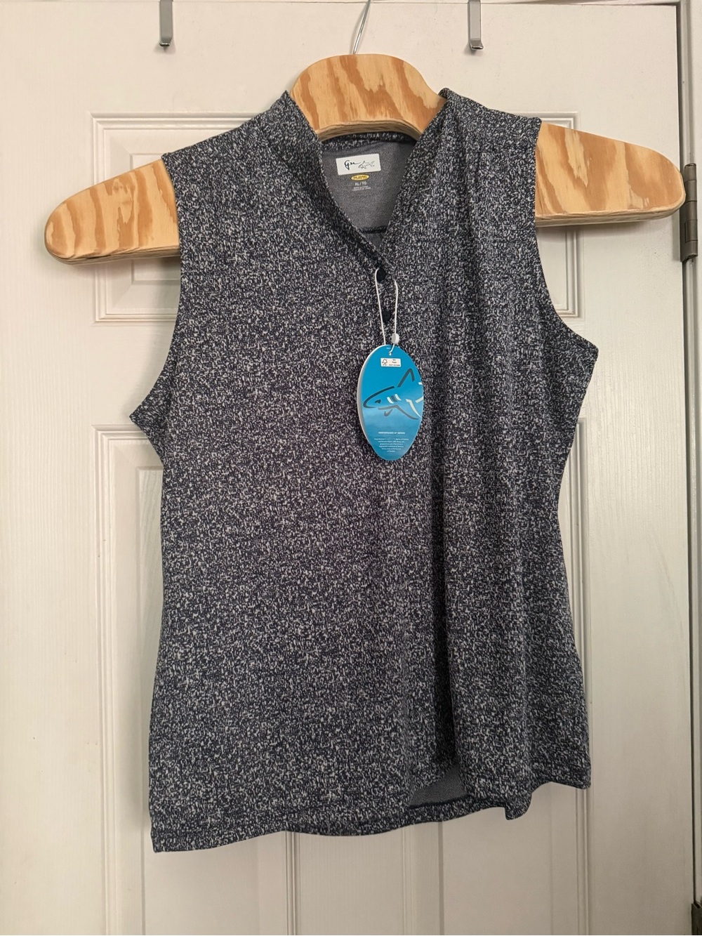 Greg Norman Ladies Sleeveless Mock Neck Tank Top - Heather Navy XL